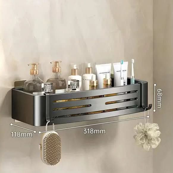 AquaMount – Adhesive Aluminum Wall Shelf for Bathrooms