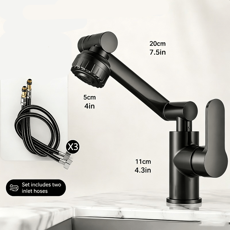Versatile Swivel Faucet with Flexible Reach Arm