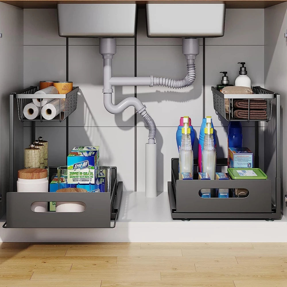 Dual-Tier Under-Sink Storage Solution