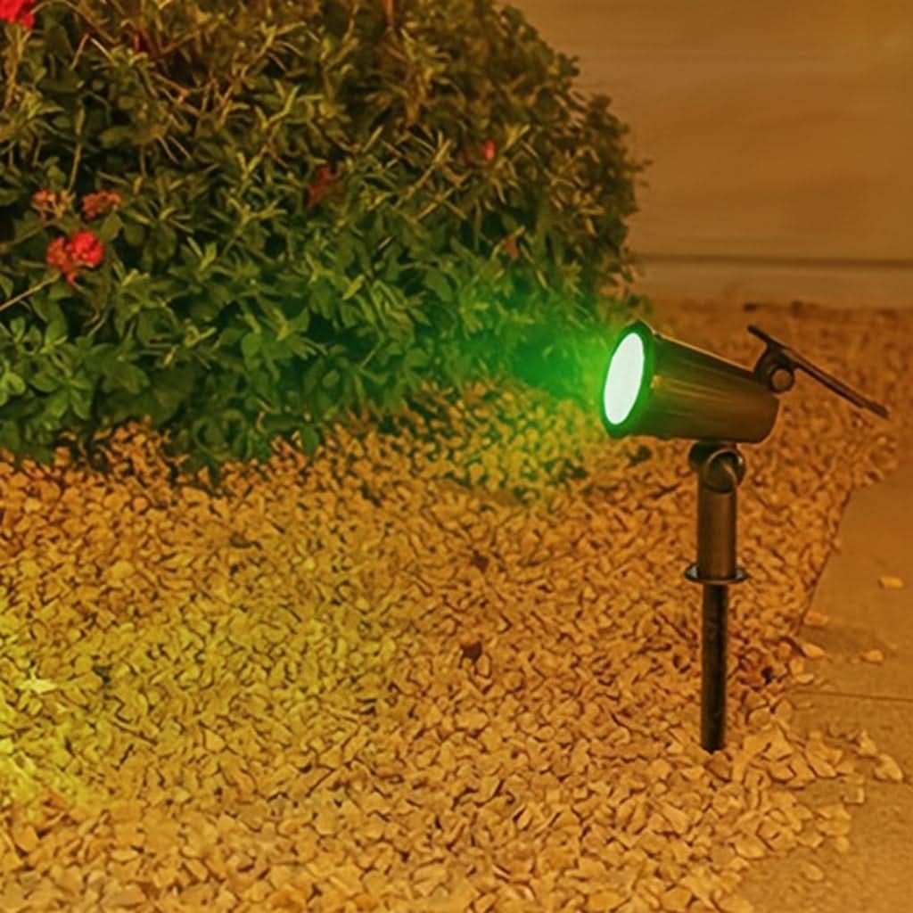 Vibrant Solar-Powered RGB Spotlights for Outdoor Decor