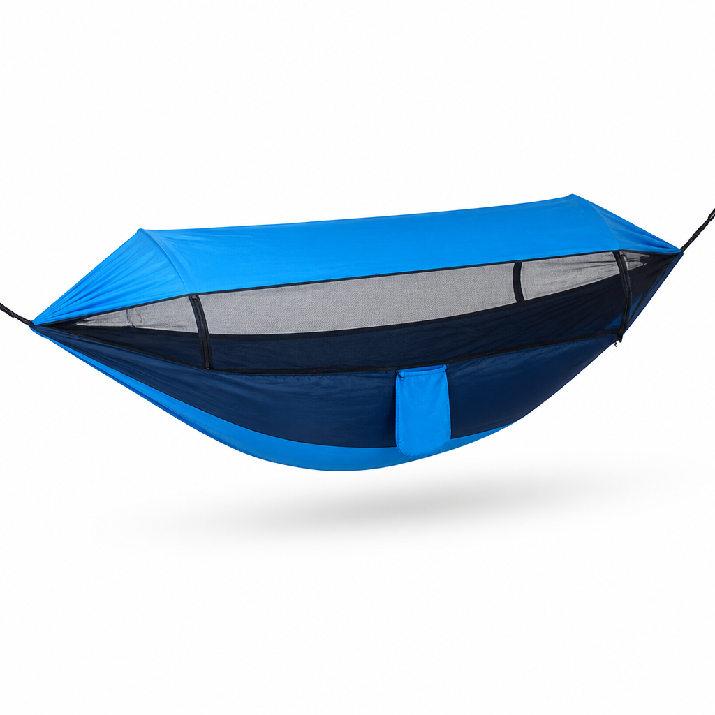 Nylon Hammock With Integrated Mosquito Net & Sunshade