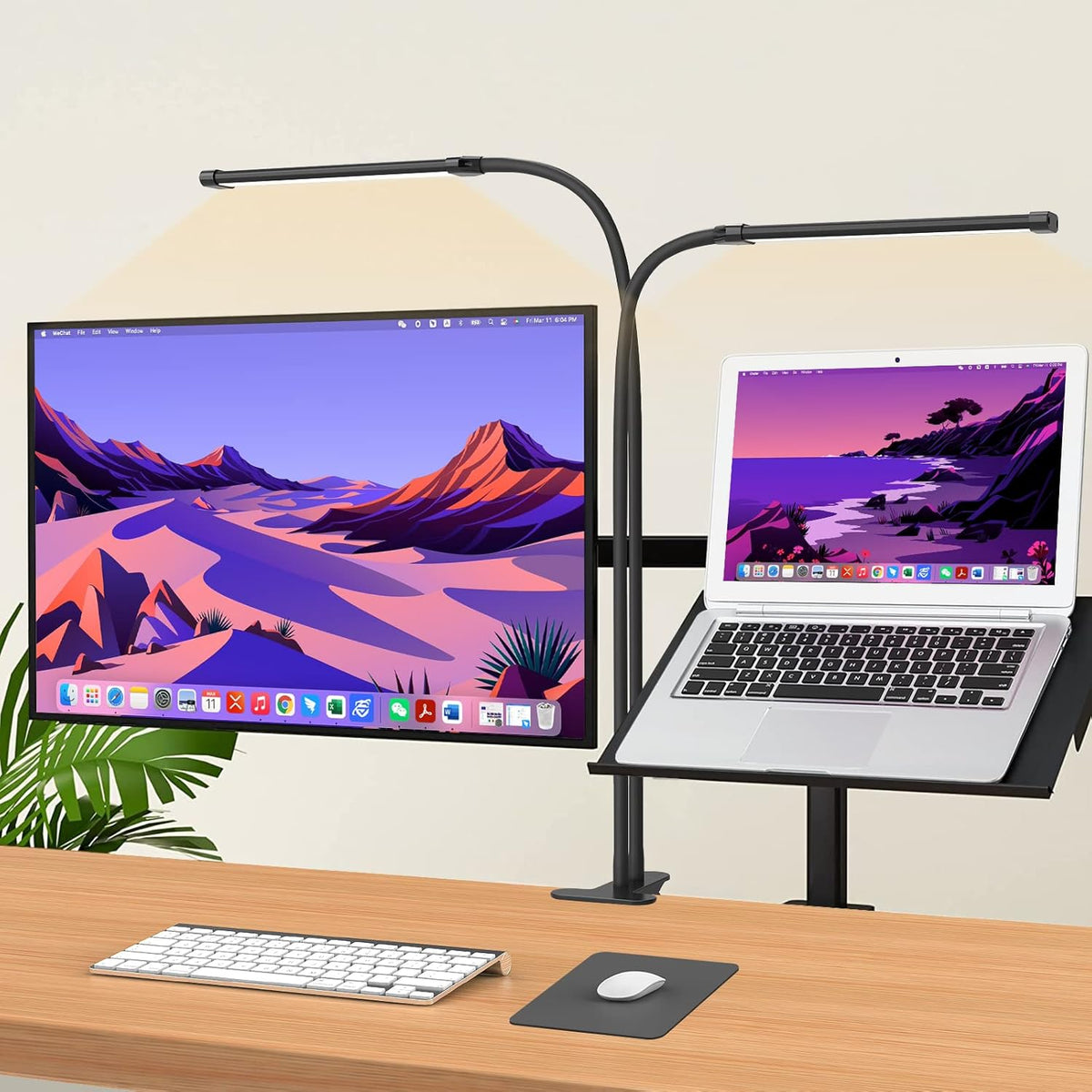 Clip-On Desk Lamp with 77 LEDs and 70 cm Flexible Neck