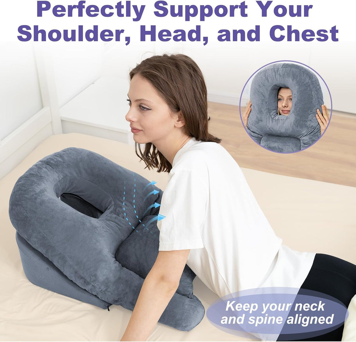 Post-Surgery Comfort Pillow for Stomach Sleepers