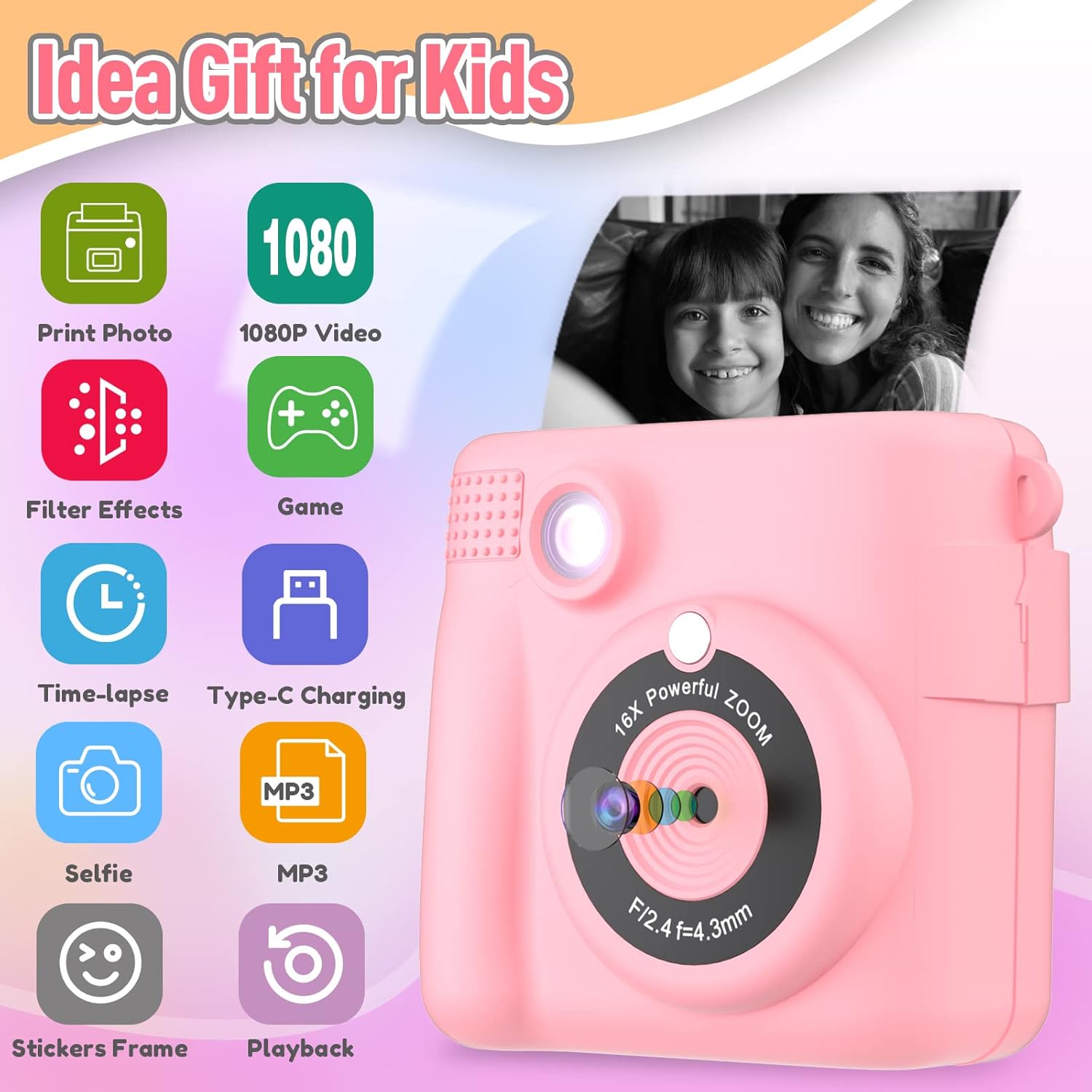 Compact Instant Photo Camera for Young Creatives