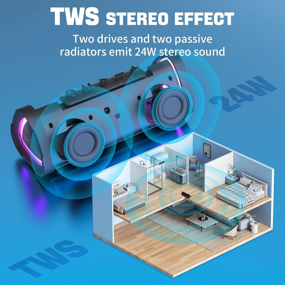 Compact Bluetooth Audio System with Enhanced Sound