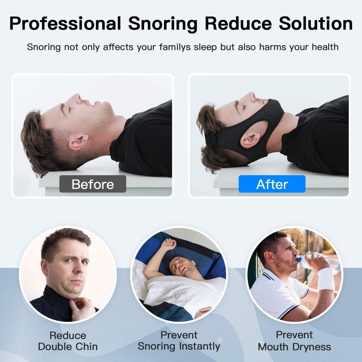 SnoreLess Sleep Support Strap for Peaceful Nights