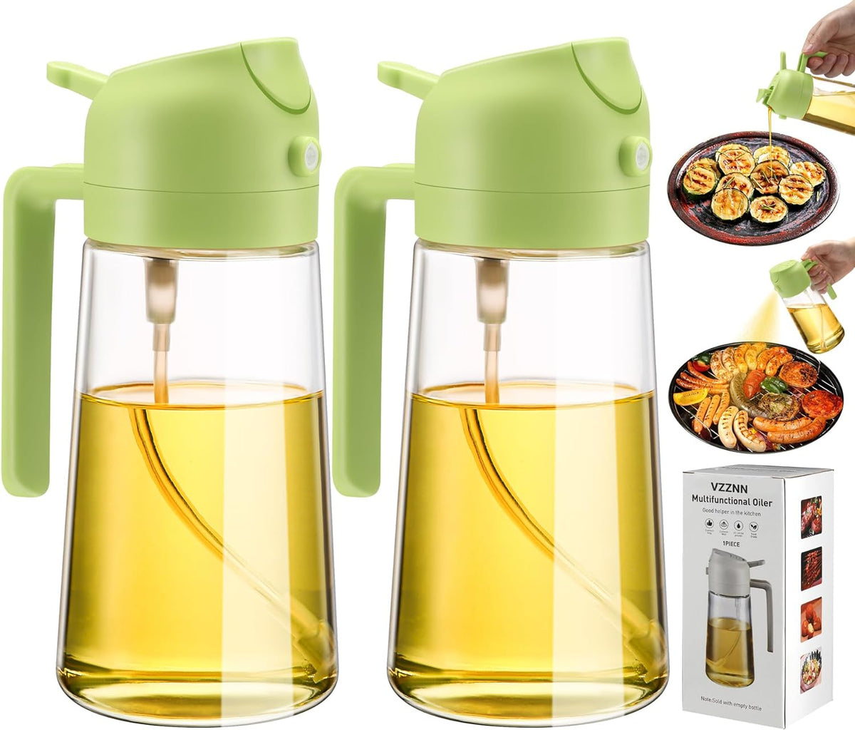 Dual-Function Oil Dispensing and Spraying Bottles – Set of 2