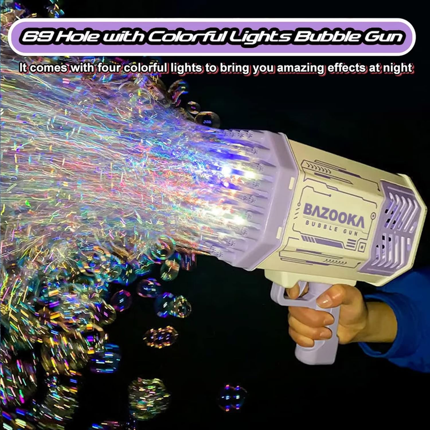 Colorful Bubble Blaster with LED Lights and Fan Function
