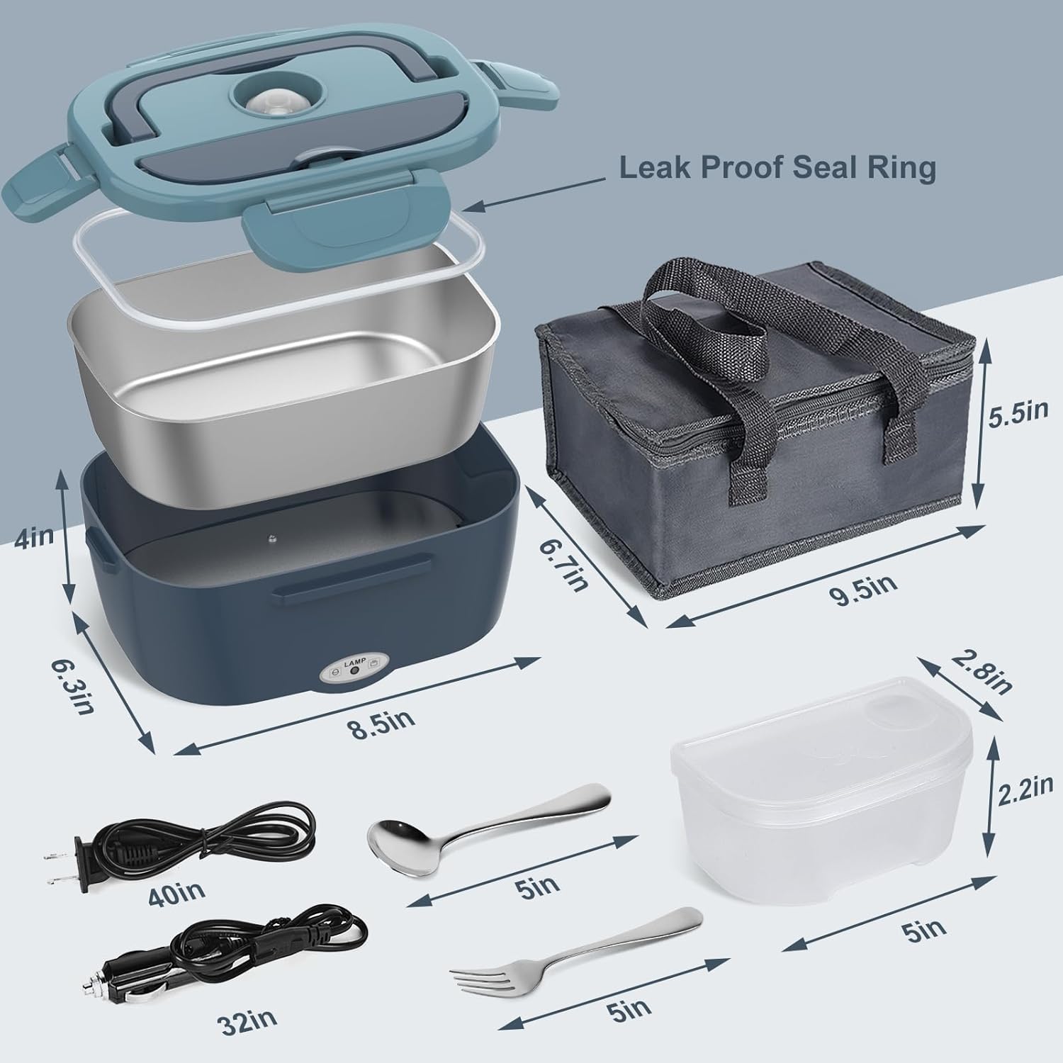Portable Meal Heater with Insulated Lunch Bag