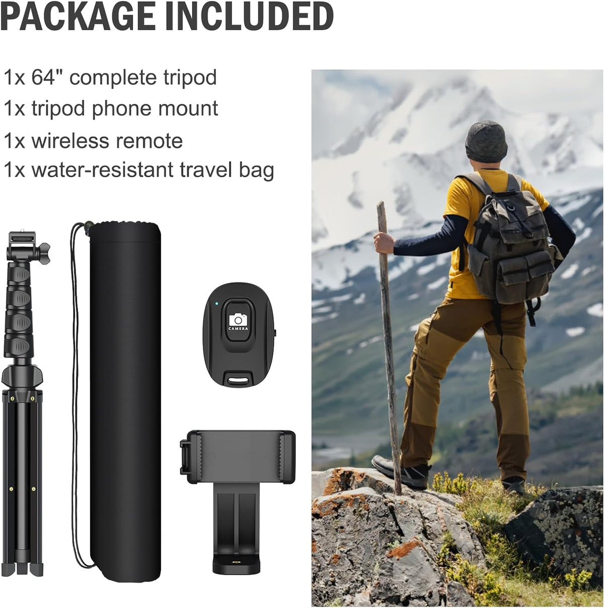 Adjustable Tripod Stand for Smartphones and Cameras
