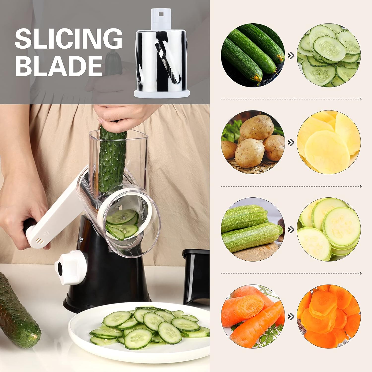 SwiftGrate Manual Cheese and Vegetable Shredder