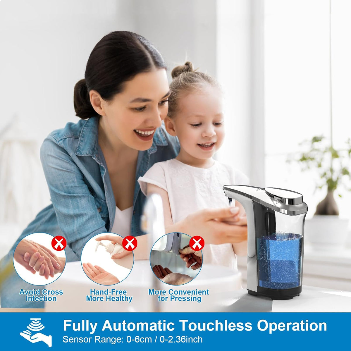 Touch-Free Liquid Soap Dispenser for Kitchen & Bathroom