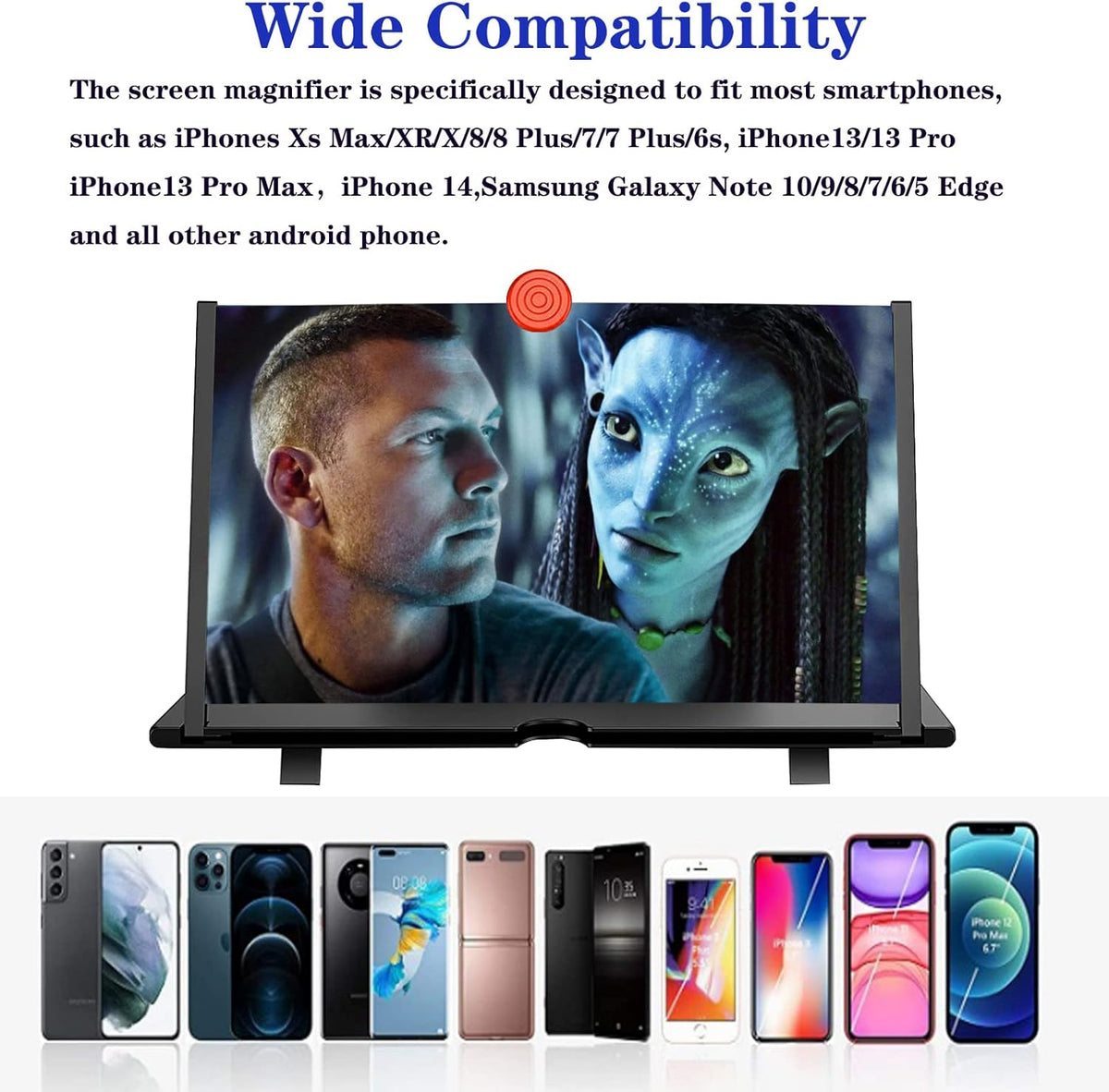 MaxiView 16-Inch Smartphone Screen Enhancer with Adjustable Stand