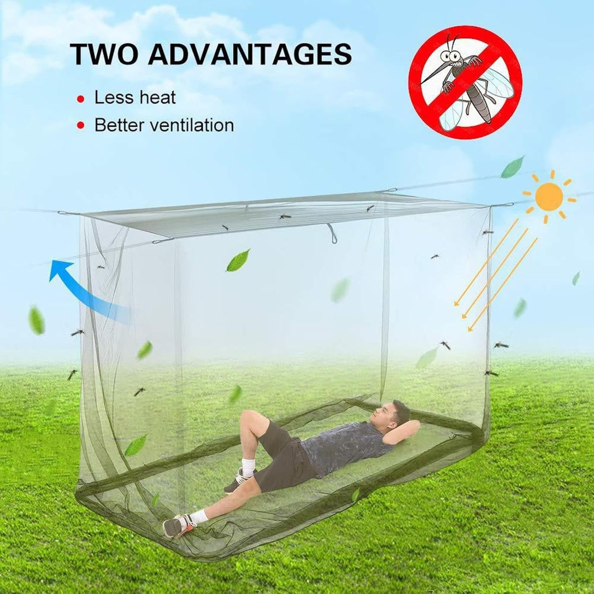 Rectangular Insect Mesh Canopy for Outdoor Use