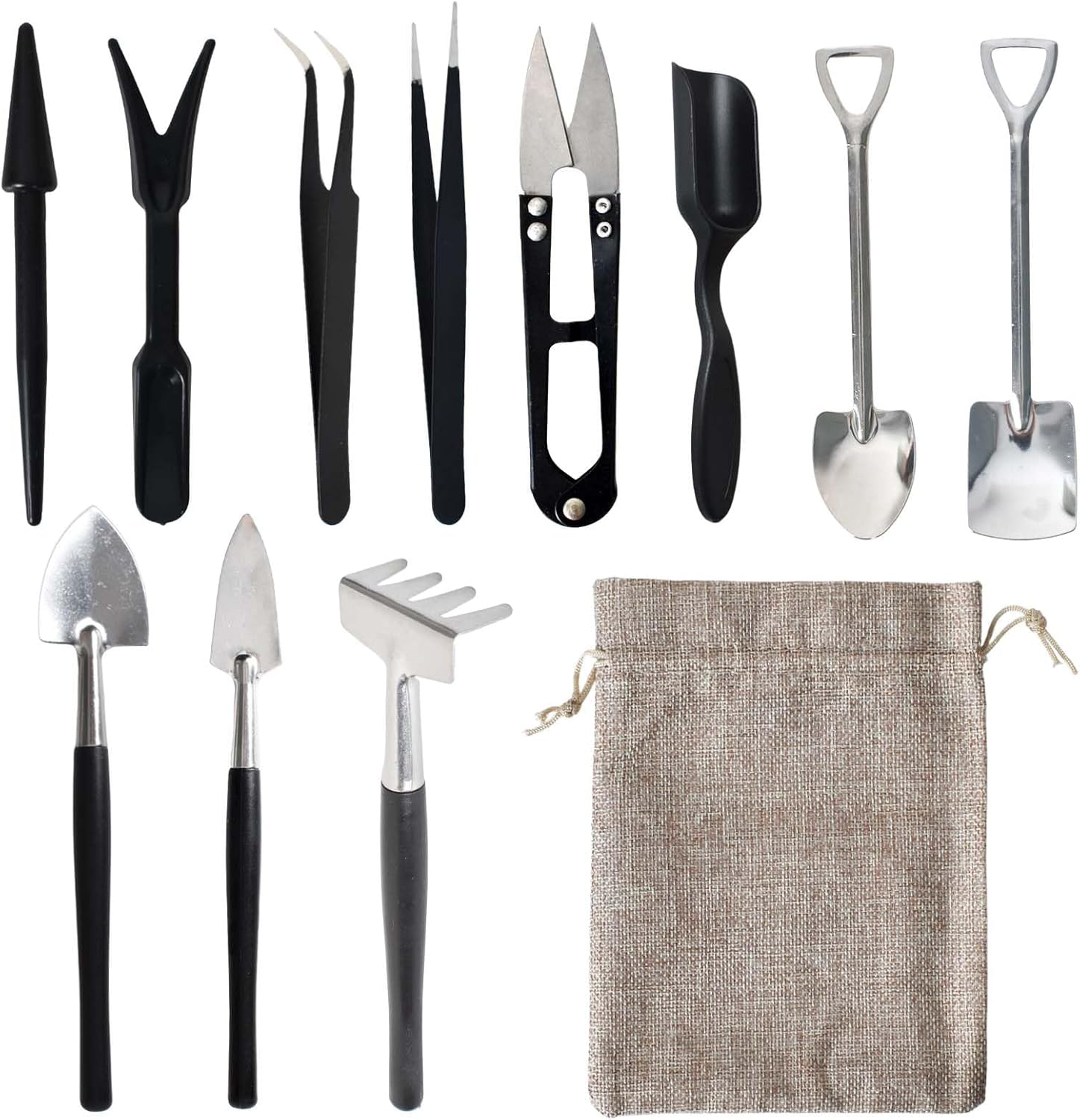 Indoor Gardening Tool Set for Succulents - 12 Pieces with Storage Bag