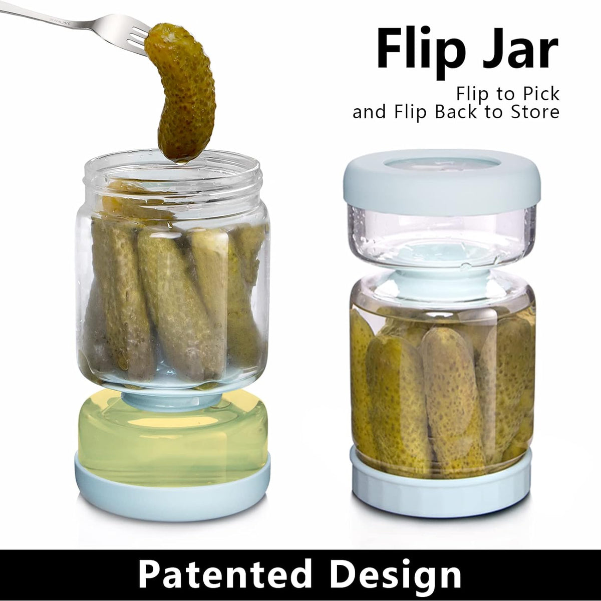 Innovative Glass Pickle Dispenser with Strainer Feature