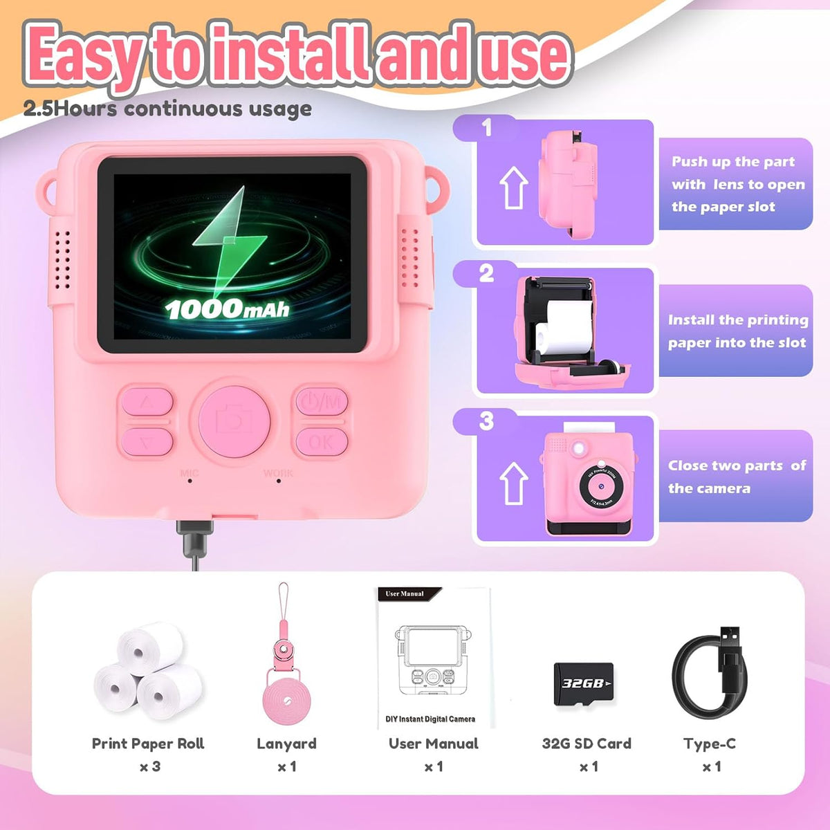 Compact Instant Photo Camera for Young Creatives