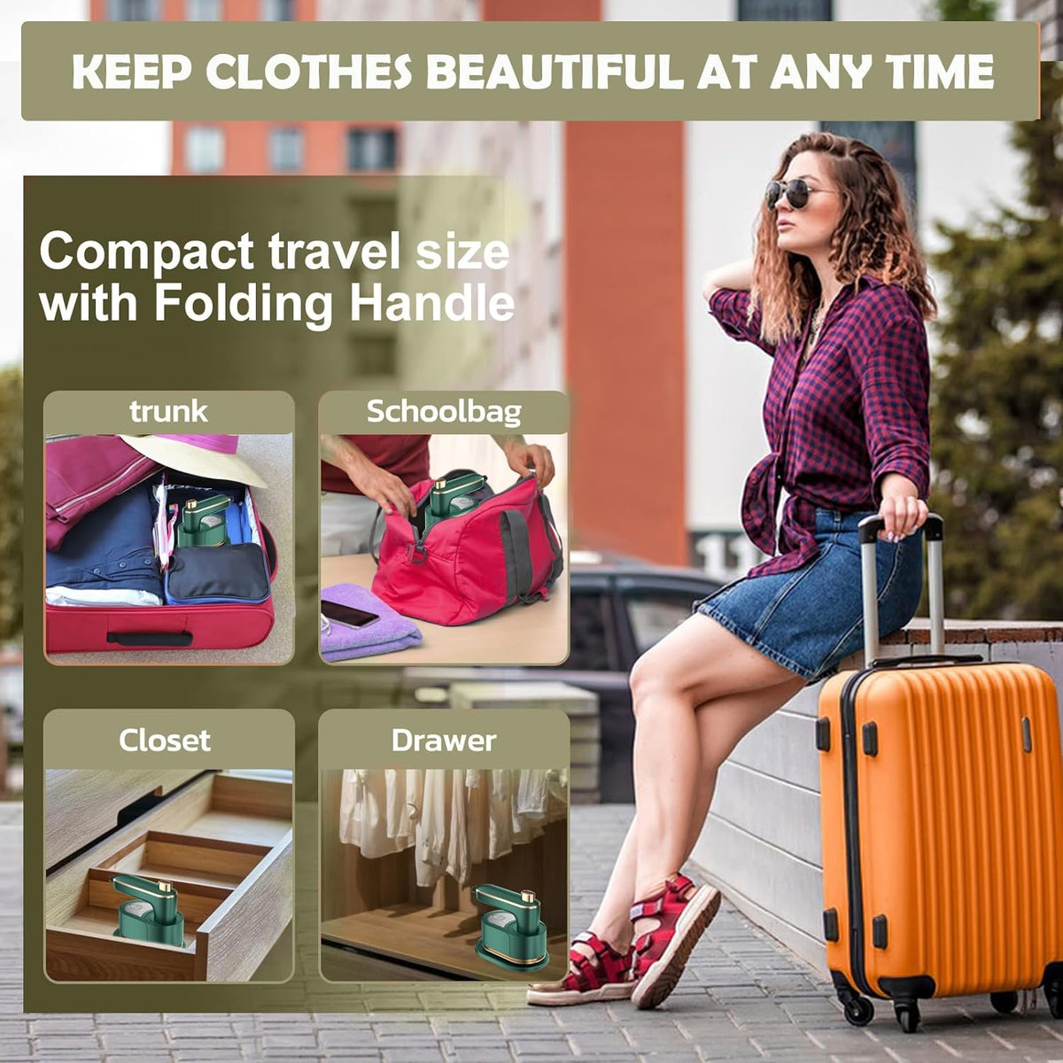 Portable Steam Iron for Effortless Travel Touch-Ups
