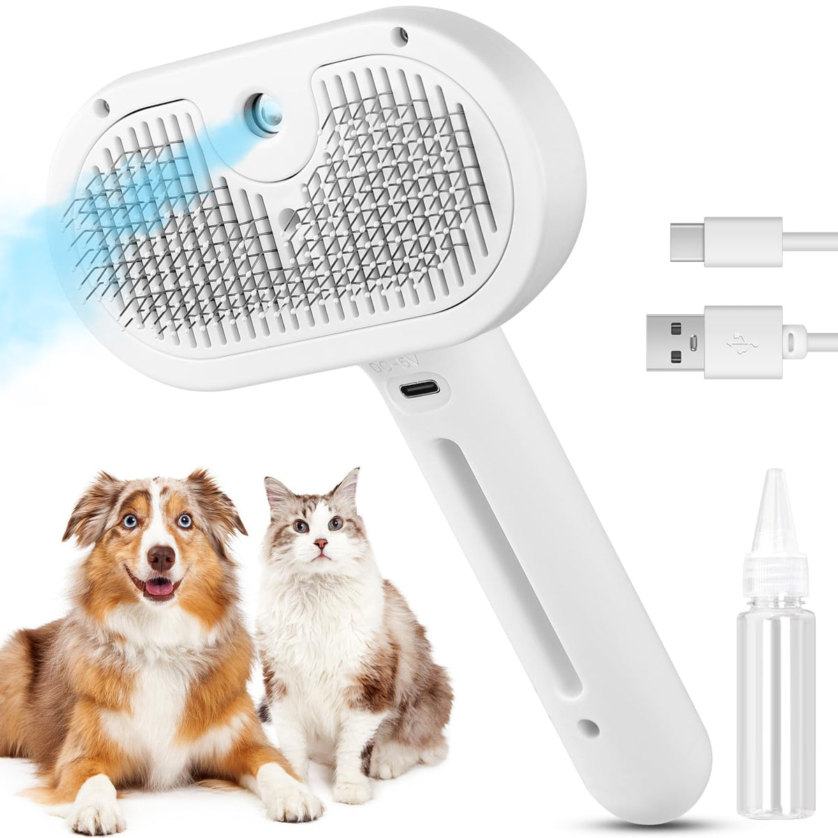 Pet Grooming Steam Brush for Cats and Dogs
