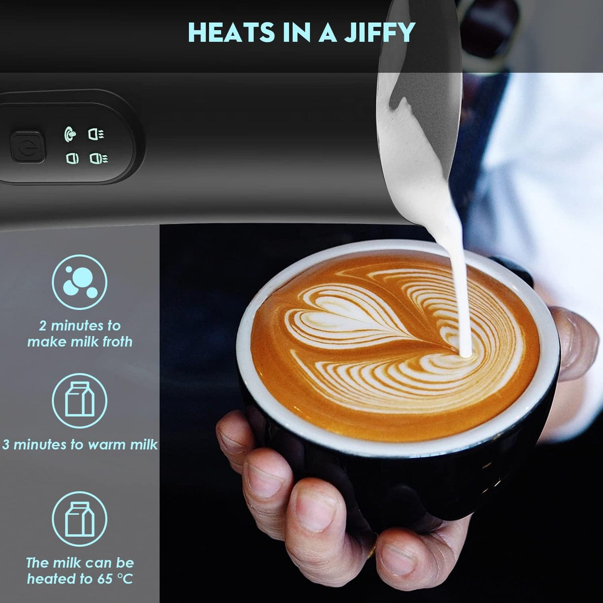 Versatile Electric Milk Frother & Steamer for Home Use