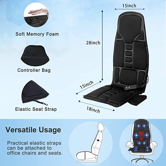 Ultimate Comfort Massage Seat Cover with Heat Functionality