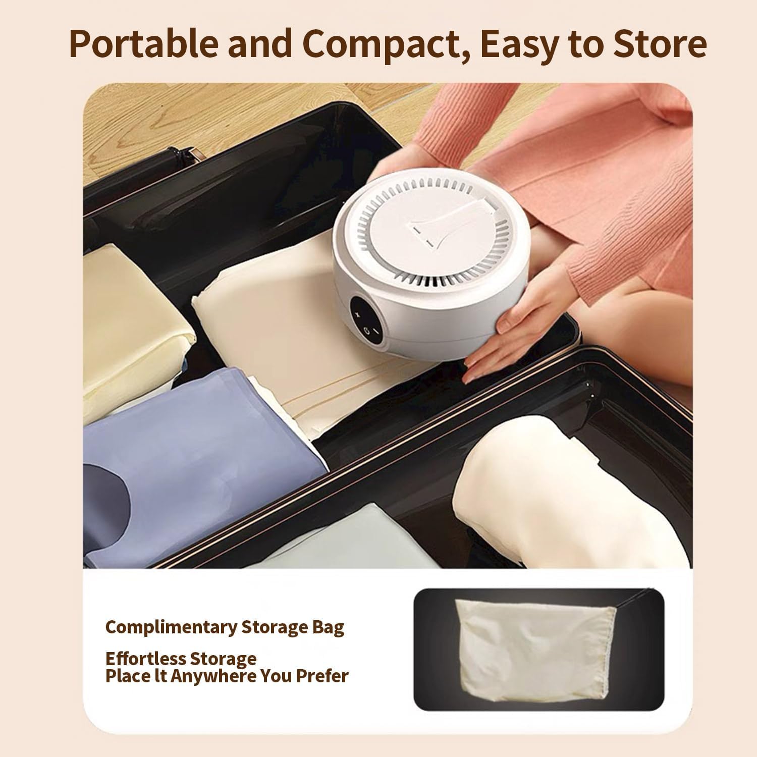 Compact Clothes Dryer with Collapsible Bag for Limited Spaces