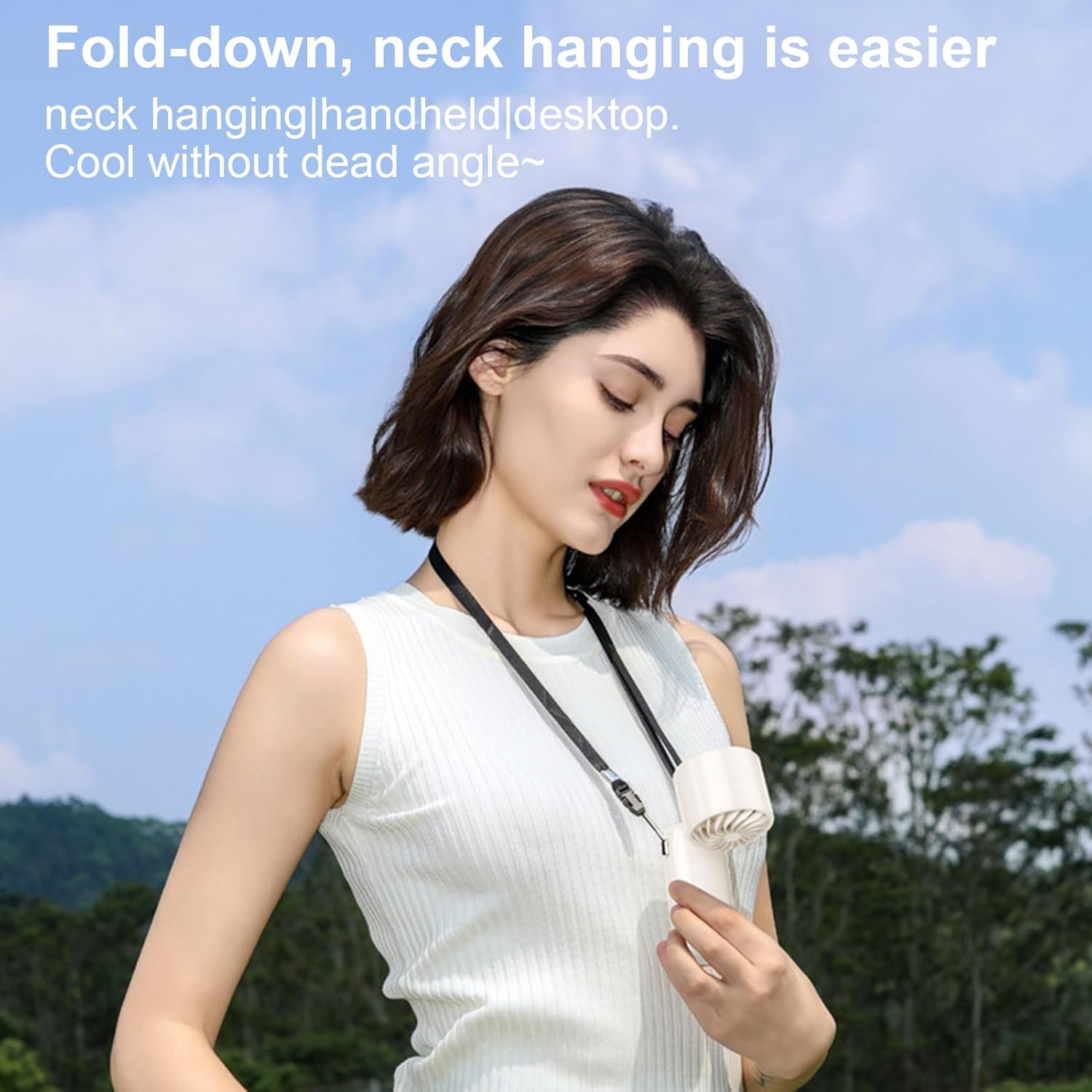 Handheld Fan with LED Screen – Portable and Foldable, 100 Speeds
