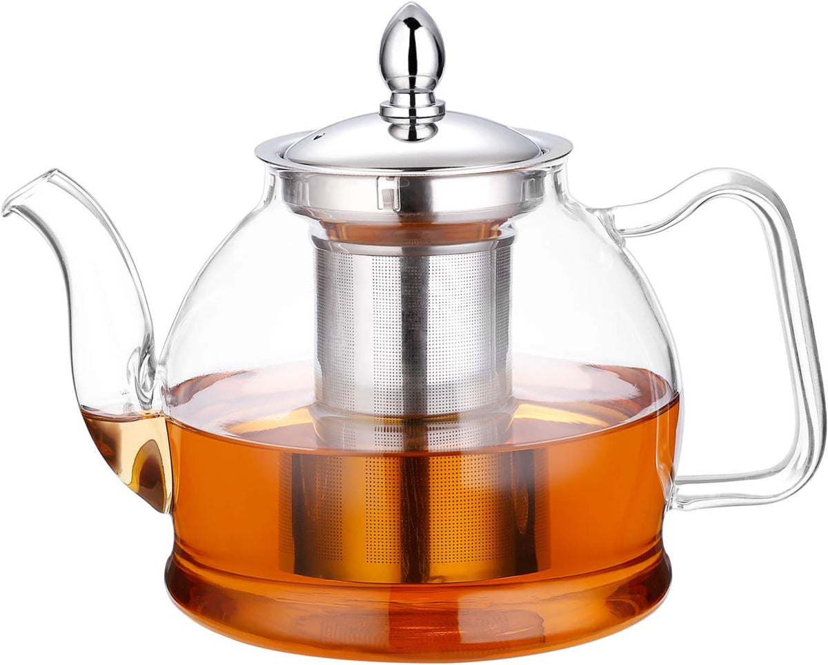 Elegant 1000ml Glass Teapot with Detachable Infuser