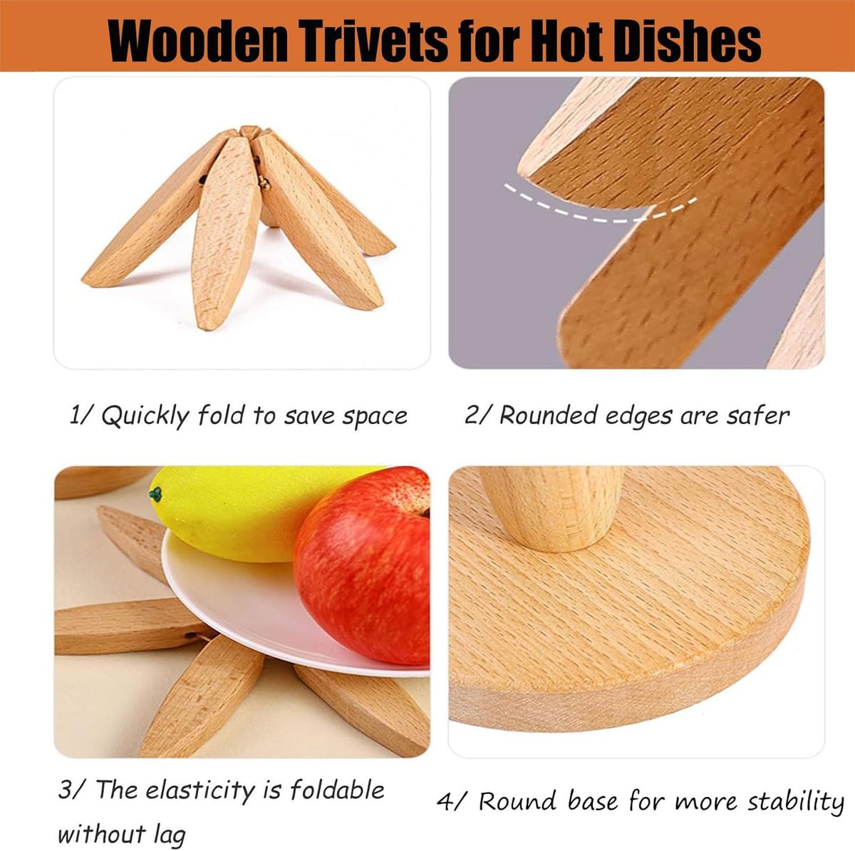 Artistic Wooden Heat Protectors for Serving Dishes