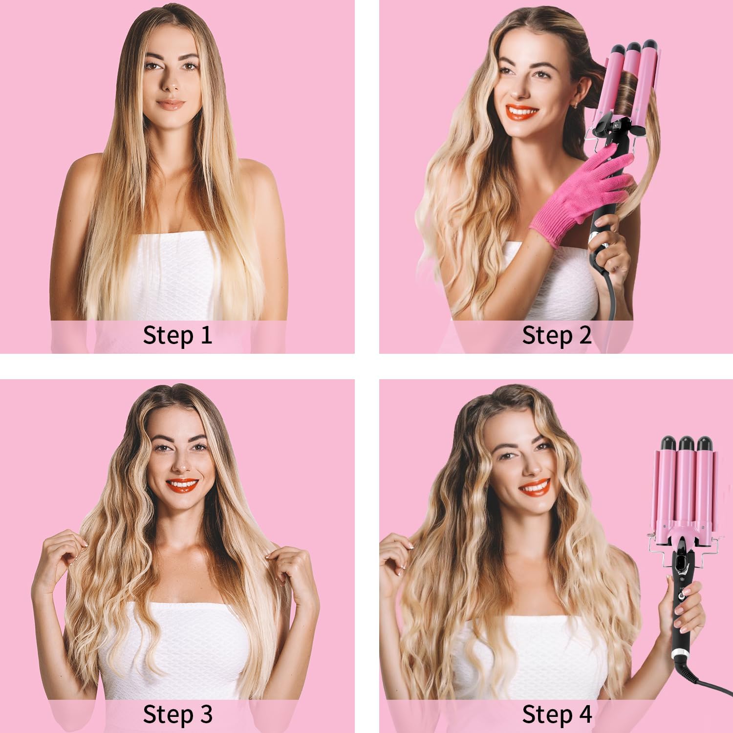 Triple Barrel Wave Maker for Effortless Curls