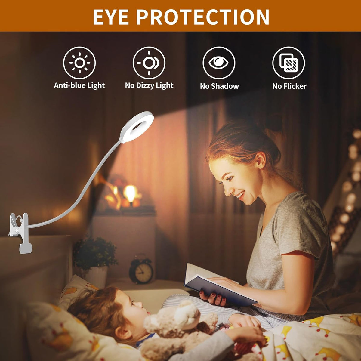 Flexible Gooseneck Desk Lamp with 3 Color Modes – Clip-On Design