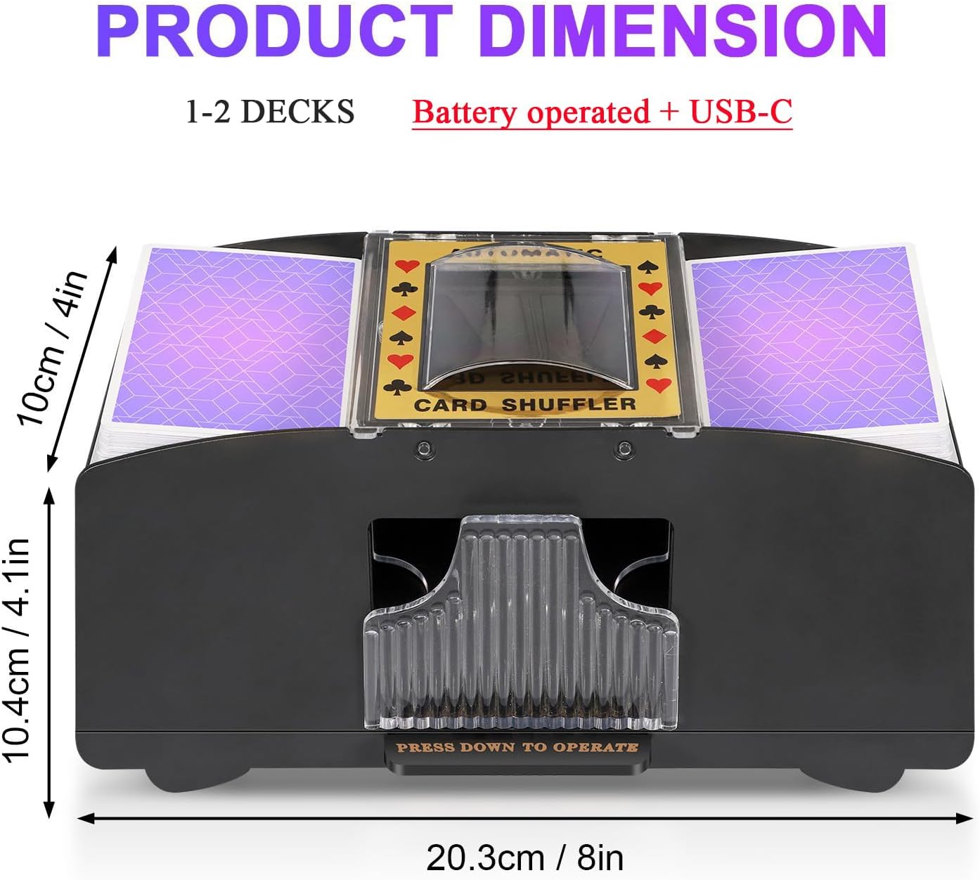 Effortless Card Shuffling Device with Versatile Power Options