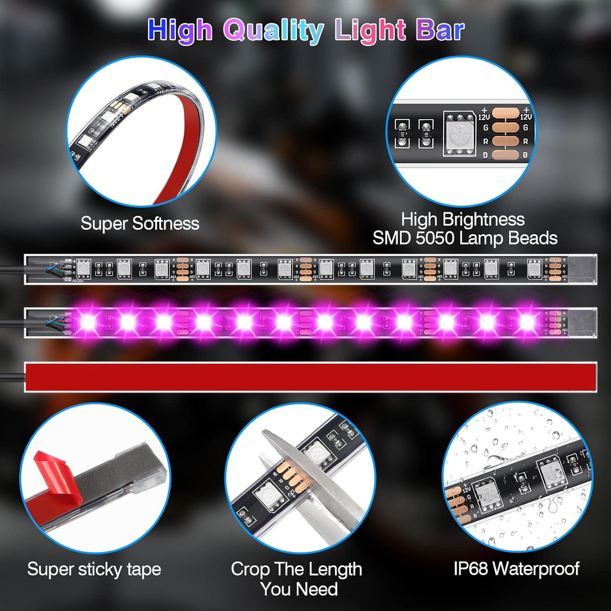 Vibrant LED Motorcycle Lighting Kit with Signal Integration