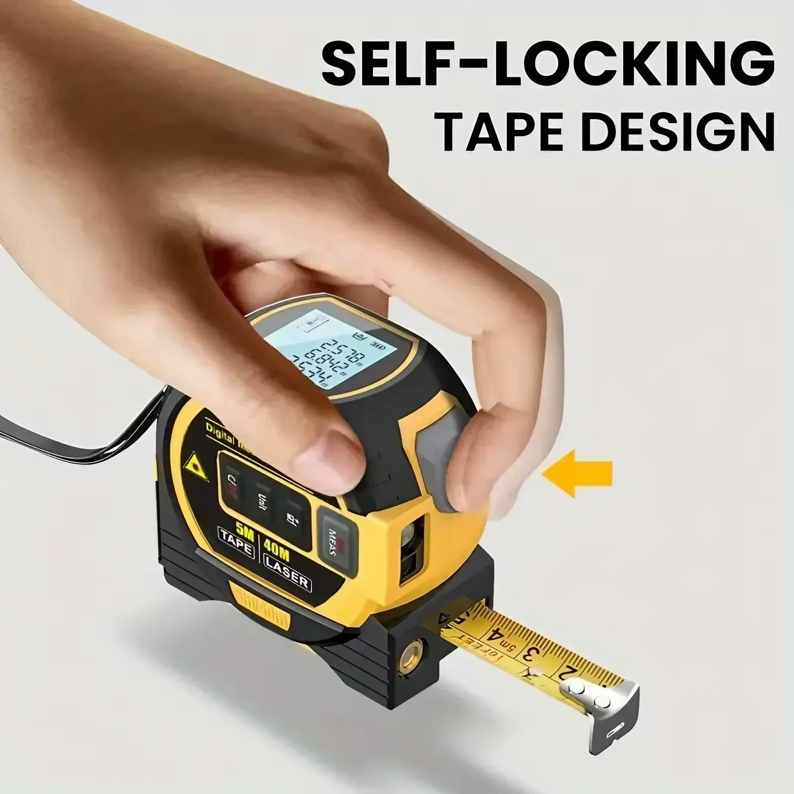 Versatile 3-in-1 Laser Distance Measurer with Steel Tape