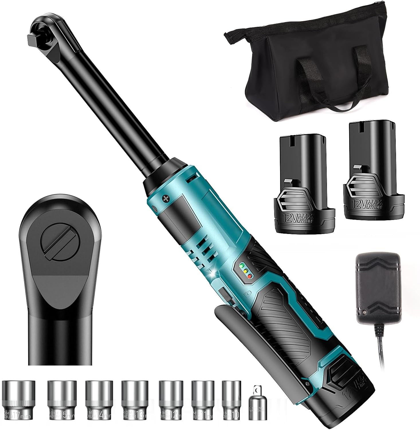 ProTorque Electric Ratchet Wrench with Extended Reach