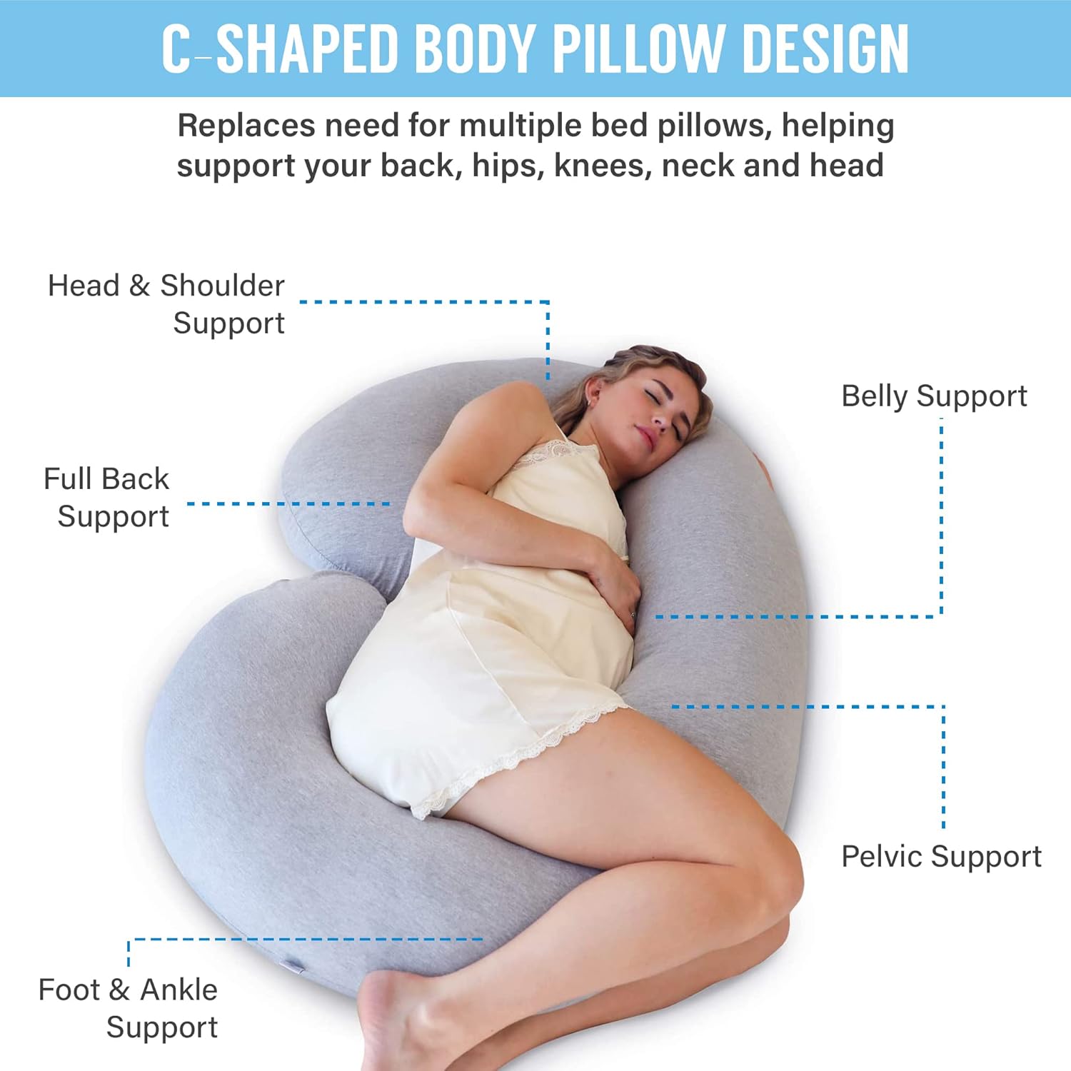 Curved Comfort Full-Body Support Pillow