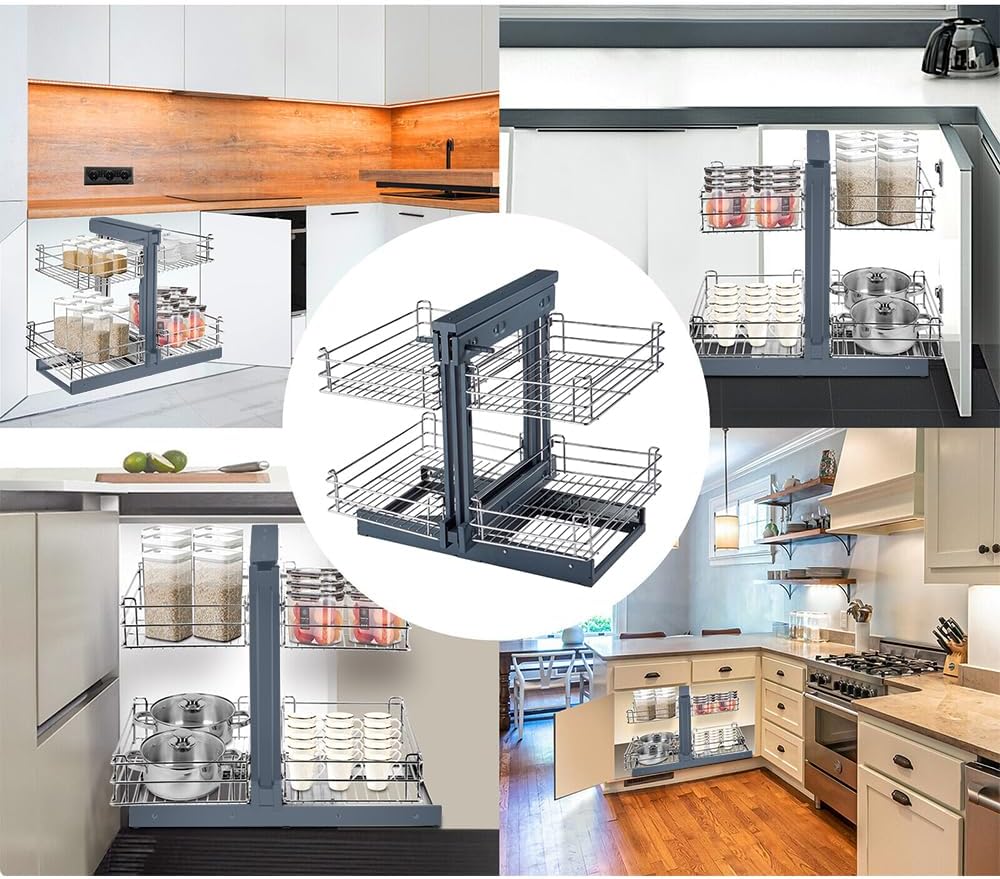 Pull-Out Shelf for Blind Corner Cabinets – Durable Carbon Steel Design