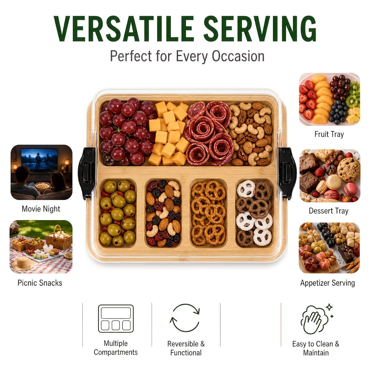 Eco-Friendly Snack Organizer with Lid for Effortless Serving