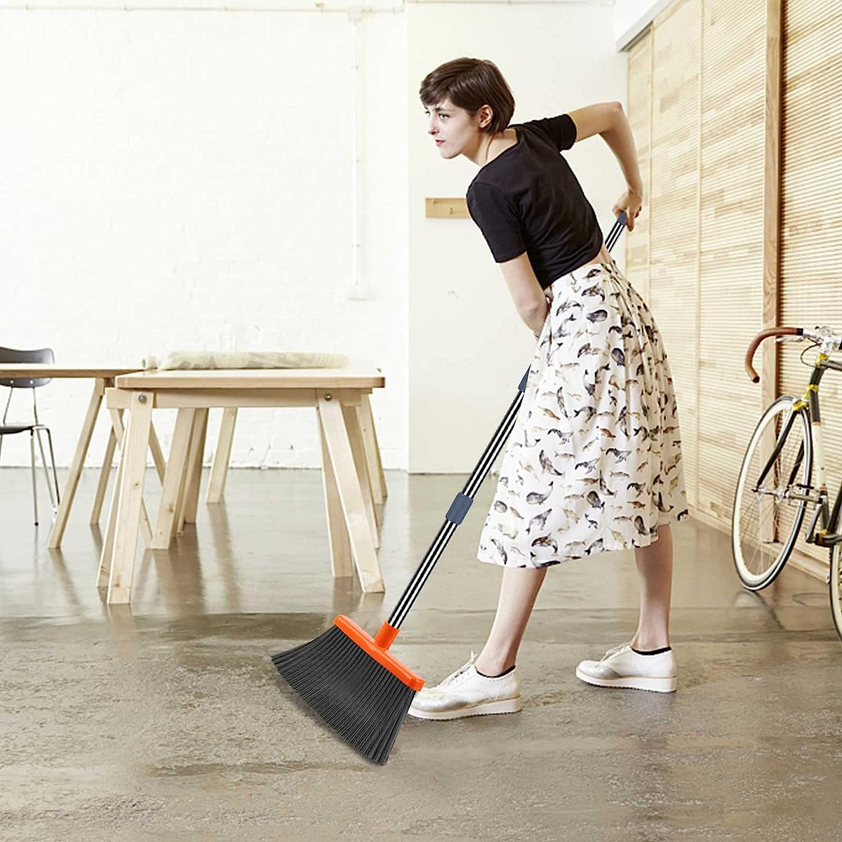 Effortless Self-Cleaning Broom and Dustpan Combination