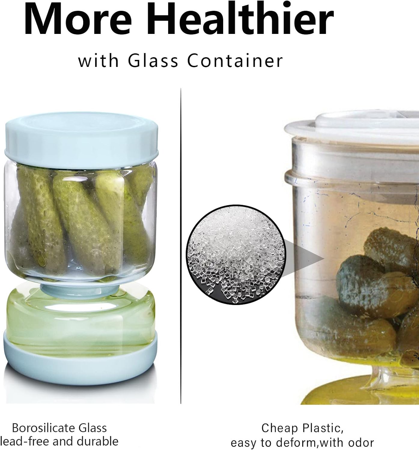 Innovative Glass Pickle Dispenser with Strainer Feature