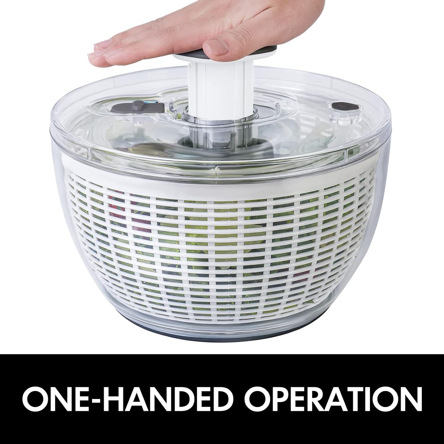 Effortless One-Handed Salad Spinner for Quick Greens