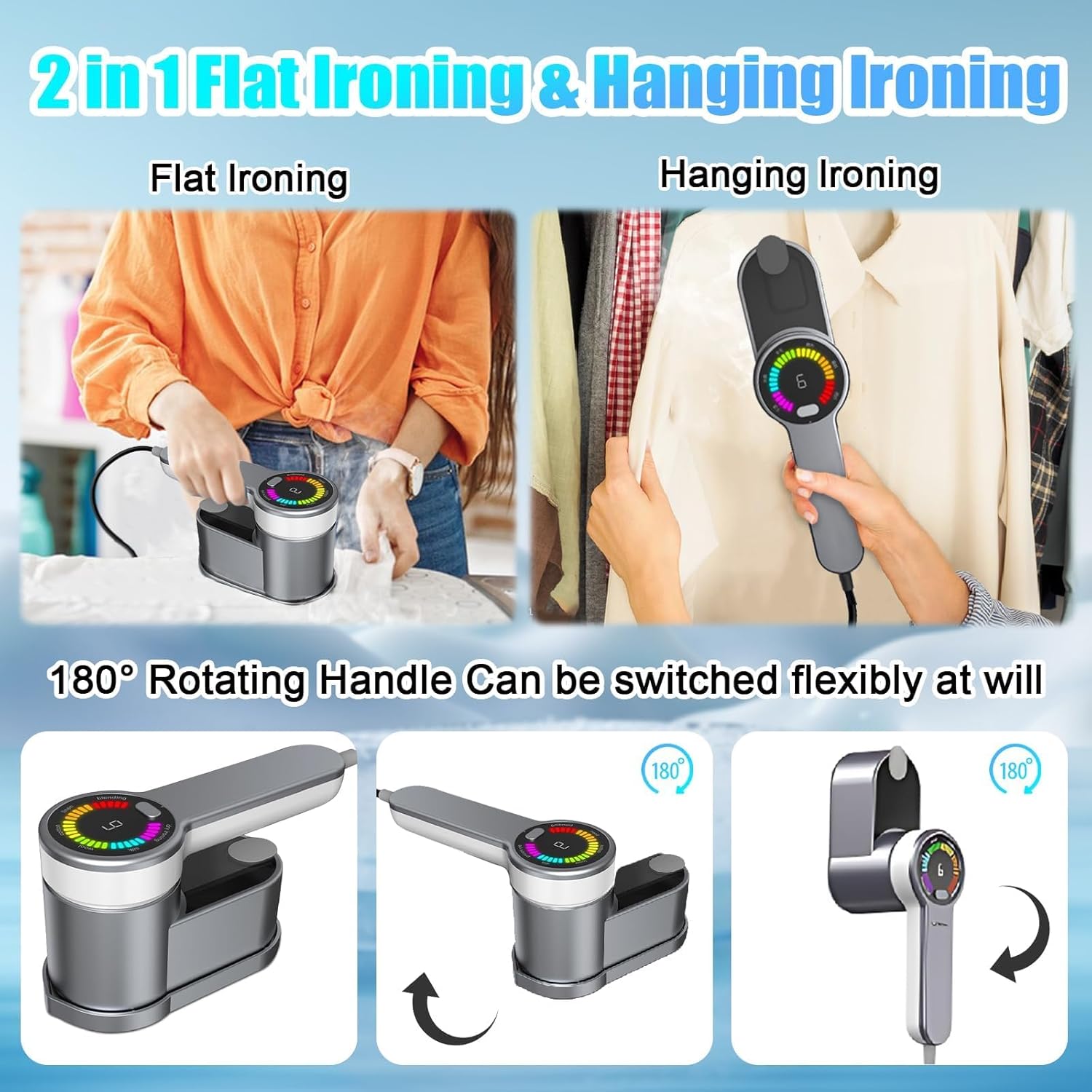 1200W Portable Steam Iron for Travel with 6 Settings and AU Plug