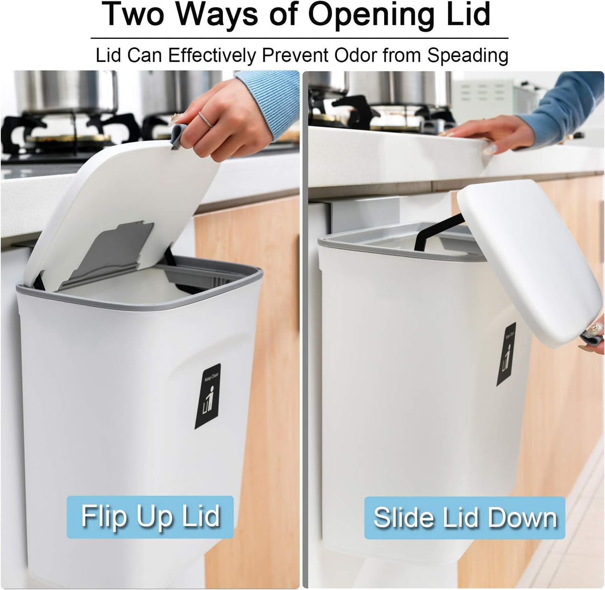 2.4-Gallon Food Waste Bin for Kitchen Counter or Sink Area