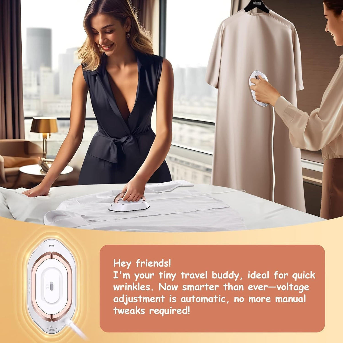 Compact Travel Steamer for Effortless Wrinkle Removal