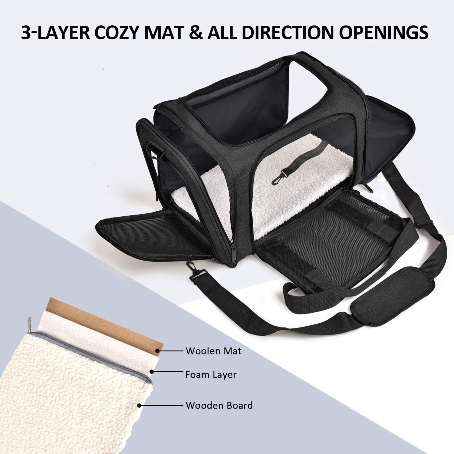 Comfortable Pet Travel Carrier for Small Dogs and Cats