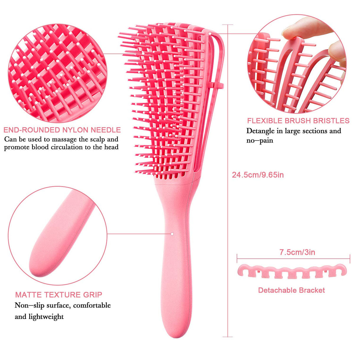Pair of Effortless Detangling Brushes for Textured Hair