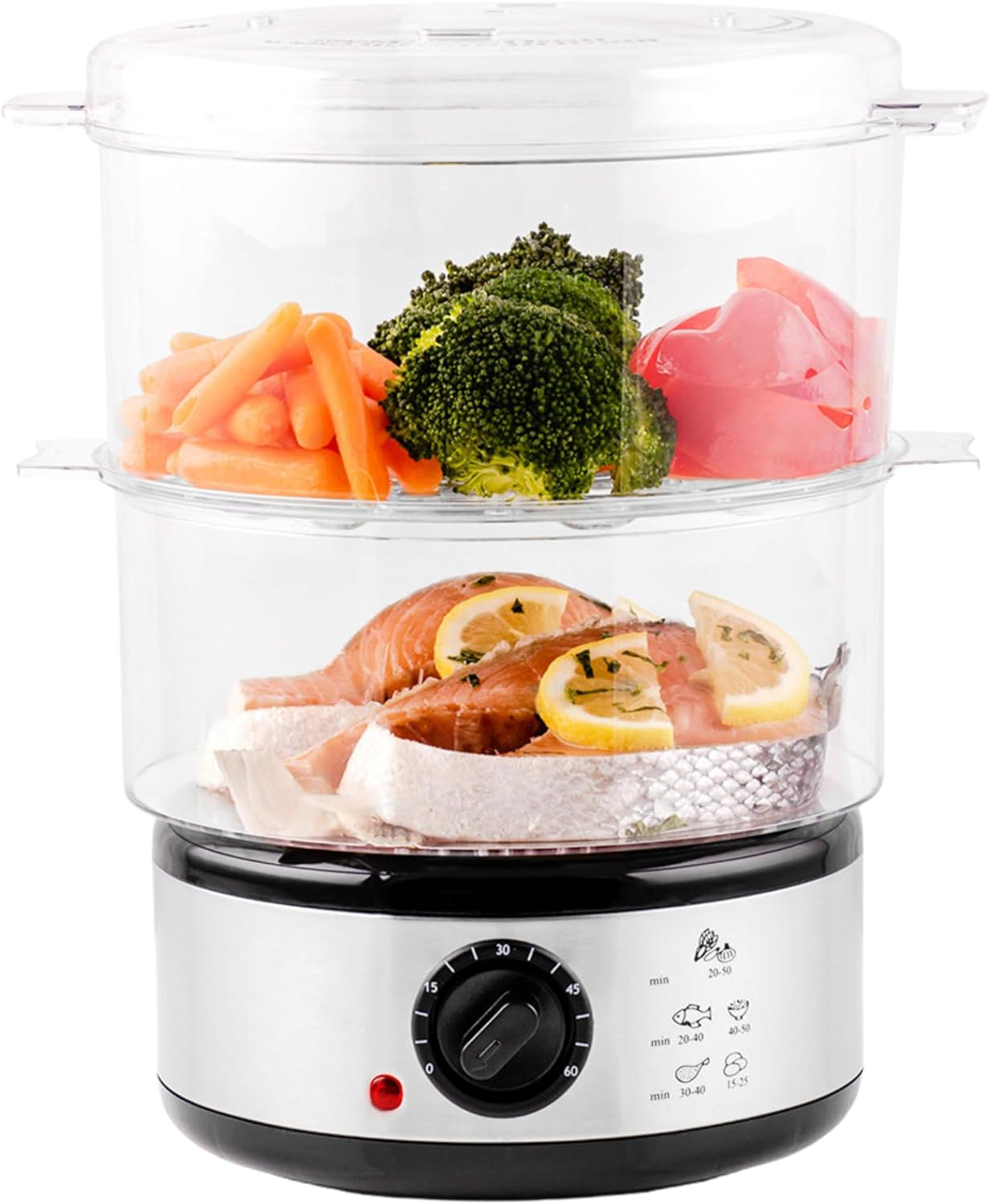 Three-Tiered Electric Food Steamer for Healthy Cooking