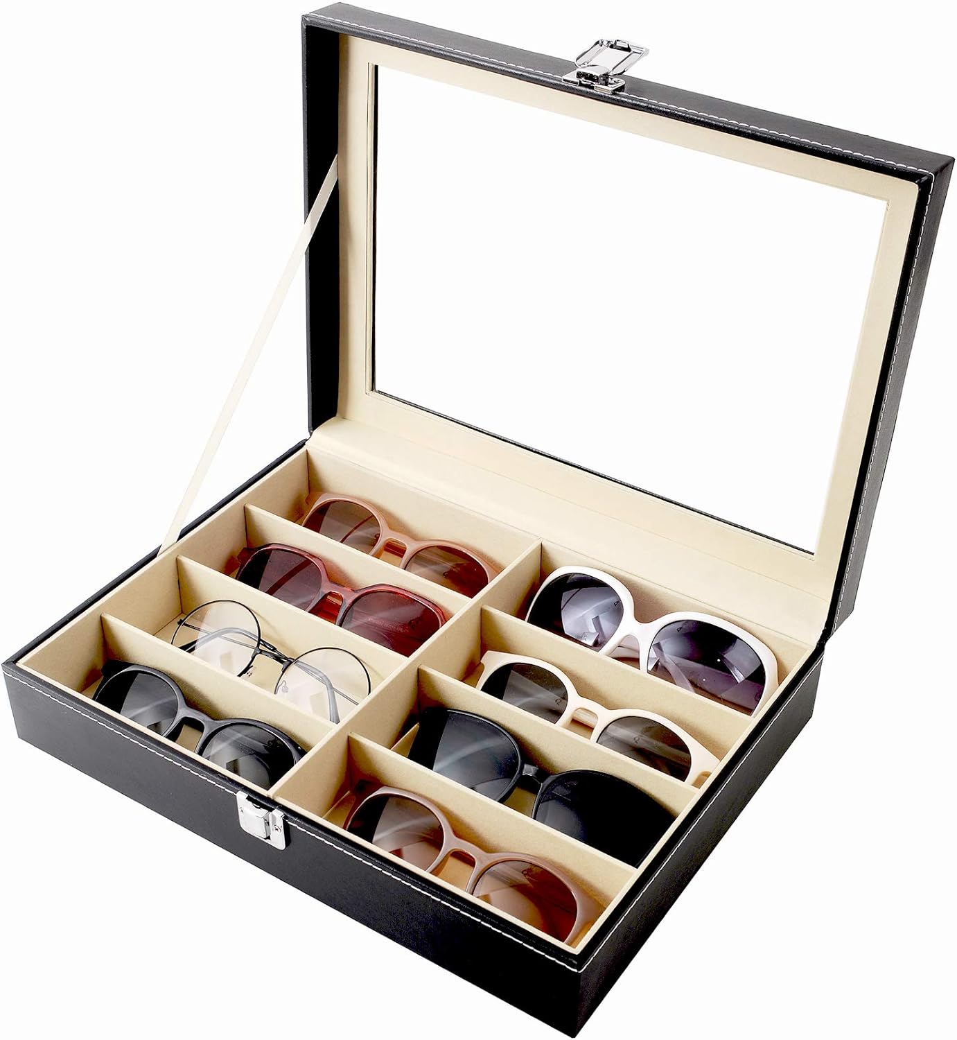 Elegant 8-Slot Sunglass Storage Case