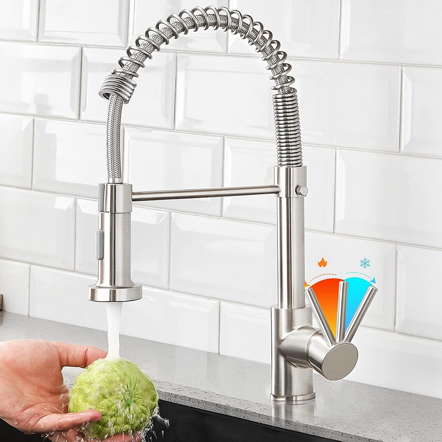 Versatile Kitchen Faucet with Flexible Pull-Down Sprayer