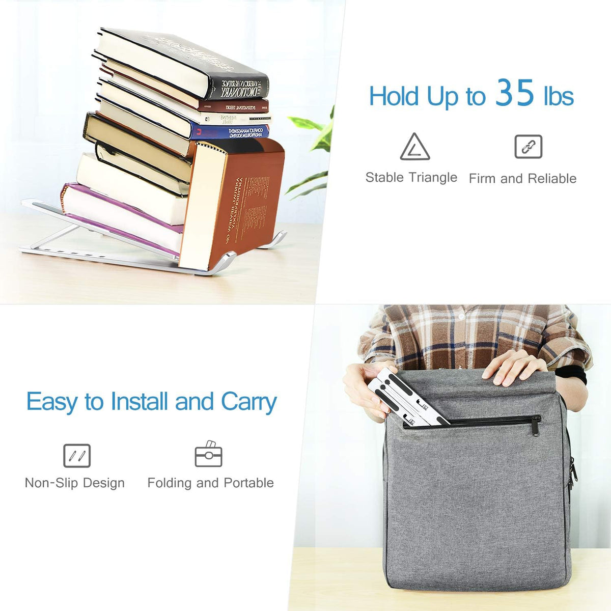 Ergonomic Adjustable Laptop Stand for Comfort & Portability
